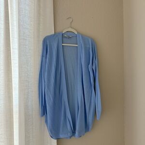 LOFT Soft Blue Open Front Cardigan